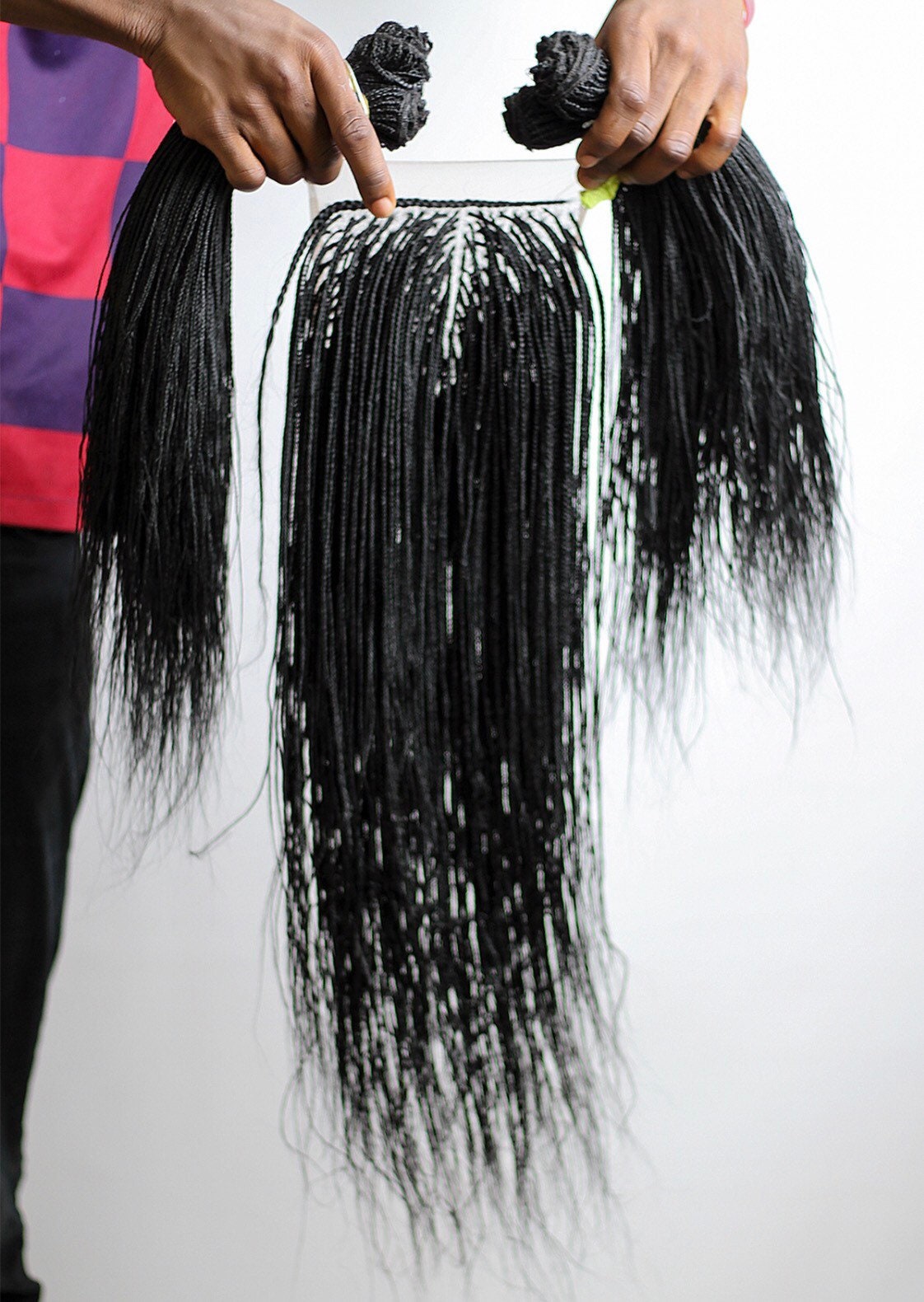 Micro Braids Sew In Bundles Black With Matching Frontal Or 6x6 Closure