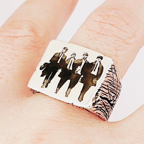 THE BEATLES Black stainless steel ring US8# 9# 10# 11# 12