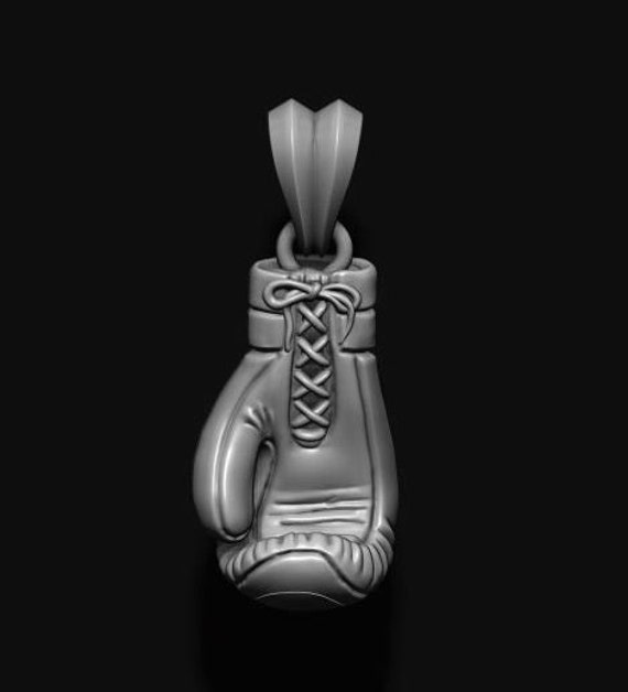 Sterling Silver Boxing Gloves Pendant Necklace 925 Solid Etsy