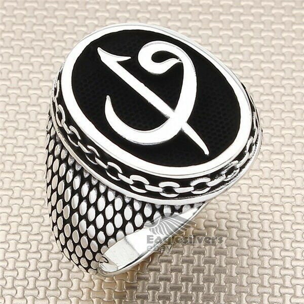 Details about   Handmade Arabic  Design 925 Sterling silver Men Woman Signet Ring #4 
