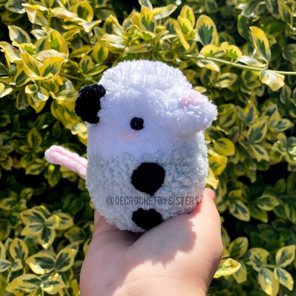 Crochet baby possum, chubby possum plushie, possum plushie, crochet possum plush