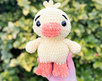 Adorable crochet chicken plush toy, handmade amigurumi chicken, soft standing chicken plushie