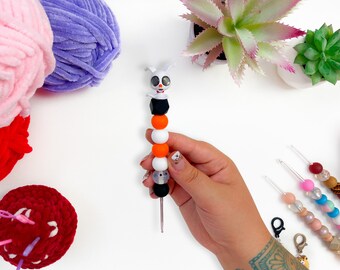 Ergonomische haaknaalden met kralen, 3 mm, hakhulpmiddelen, unieke amigurumi-haaknaald met beeldje