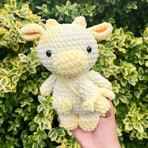 Amigurumi Banana Cow Plush Toy, Cute Crochet Stuffed Animal, already made animals plush