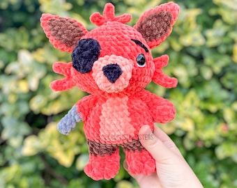 Adorable crochet fox plush toy, handmade amigurumi fox, soft standing fox plushie