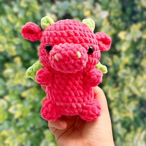 Adorable crochet small dragon plush toy, handmade amigurumi mini dragon, soft finished dragon plushie