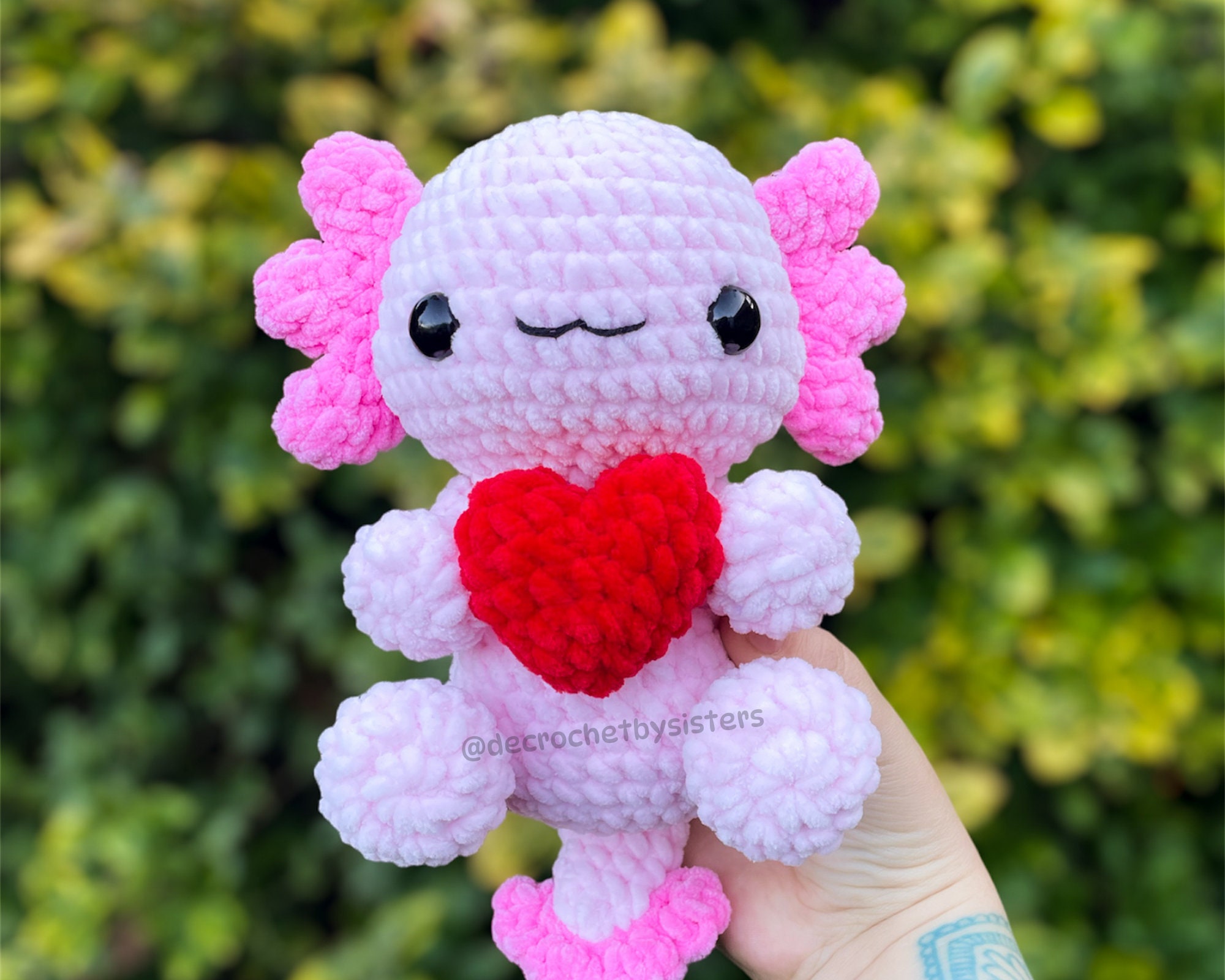 Valentines Day Handmade Crochet Plushie Gift Amigurumi Crochet Love Axolotl Plush Toy Etsy UK