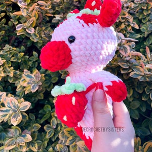 Crochet cow, Strawberry cow plushie, cow plushie, crochet cow plush image 3