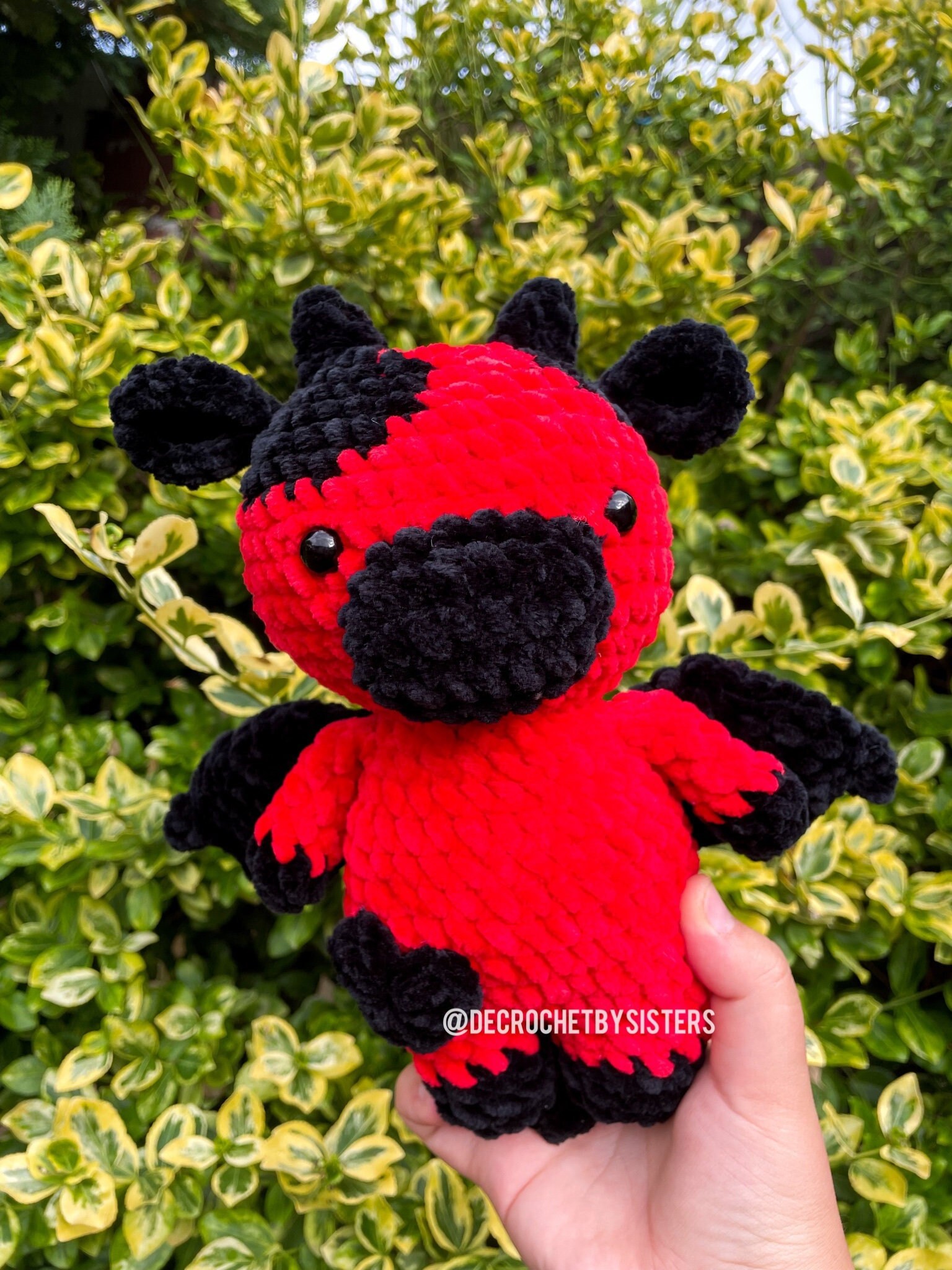 Crochet cow, Halloween Devil cow plushie, cow plushie, crochet cow plush