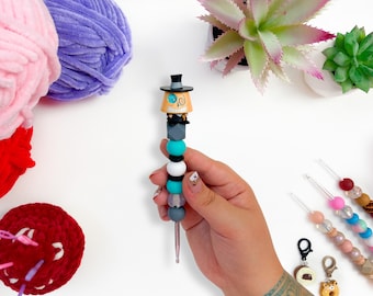 Ergonomische haaknaalden met kralen, 5 mm, haakhulpmiddelen, unieke amigurumi-haaknaald met beeldje