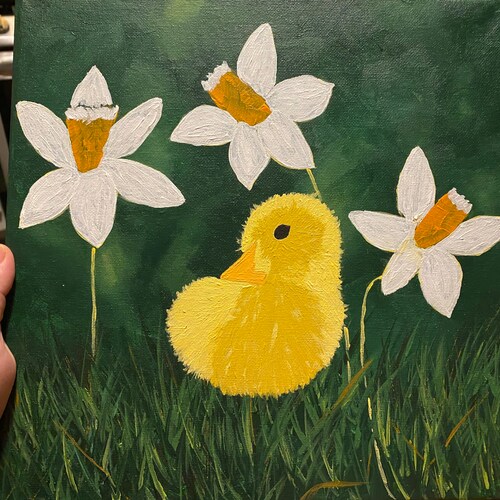 Shops Sprint Chick Nestled in Daffodils