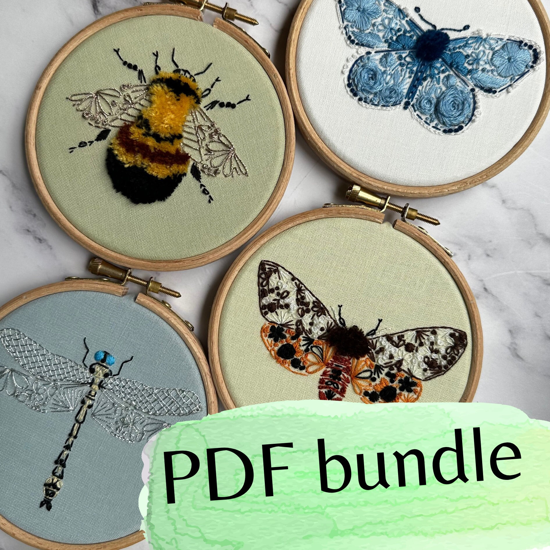 Digital PDF Pattern Endangered Insect Four Pattern Bundle, Instant ...
