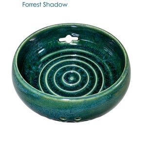Three in one Hand Thrown Ceramic Berry Bowl, Herb Stripper & Egg Separator - Various Colors Forrest Shadow