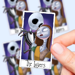 Jack and Sally Tarot Cars vinyl sticker