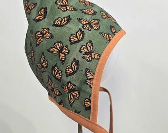 ピクシー風ボンネット、女の子用コットンバタフライボンネット