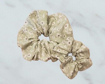 Green Flower Print Scrunchies Mom & Mini Sizes