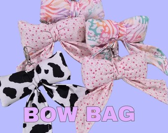 Puff Bow Bag Charm Keychain