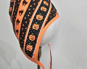 ハロウィン ピクシー スタイル ボンネット、女の子用ヴィンテージ フォール ボンネット - オレンジ ハロウィン
