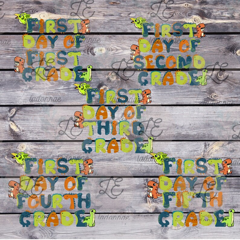 First Day of First Second Third Fourth Fifth Grade Dinosaur - Etsy