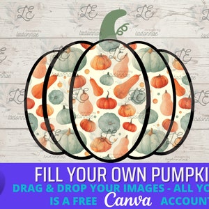 Fall, Halloween, Pumpkin, Canva, Template, Editable, Frame, Canva Frame, Editable,   Drag and drop, Digital Download