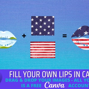 CANVA Drag and Drop Lips Template Editable Frames, 3 Styles