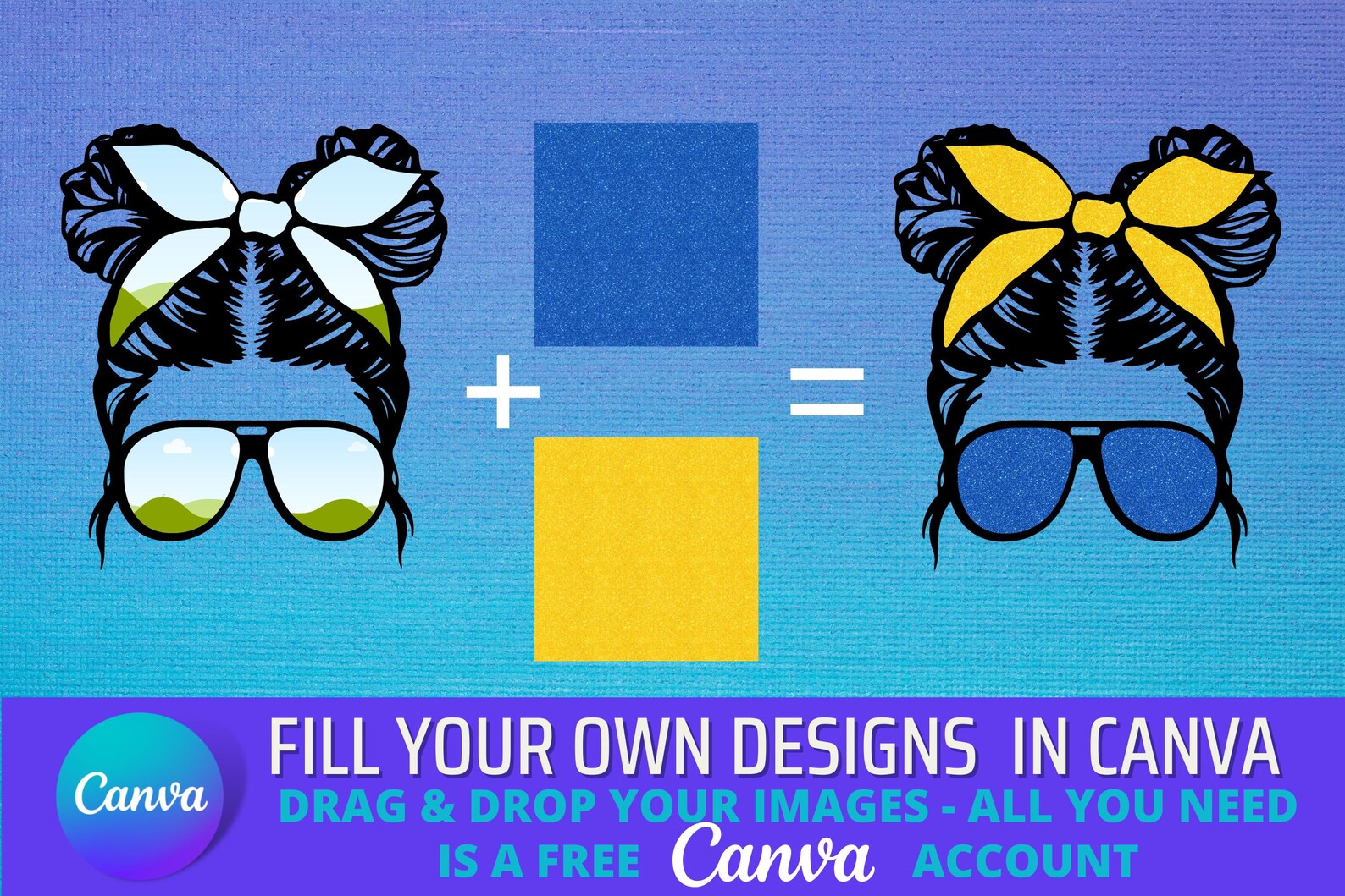 CANVA Family Life Frames, Drag and Drop, Canva Template, Messy Bun, Kid