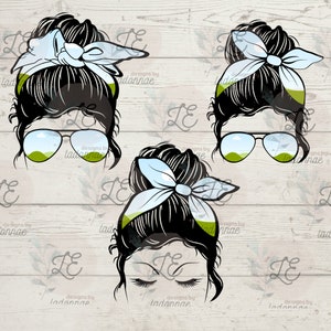 CANVA drag and drop Messy Bun Mom Template. EDITABLE Canva Frames
