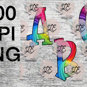 Rainbow Burst Doodle Letters