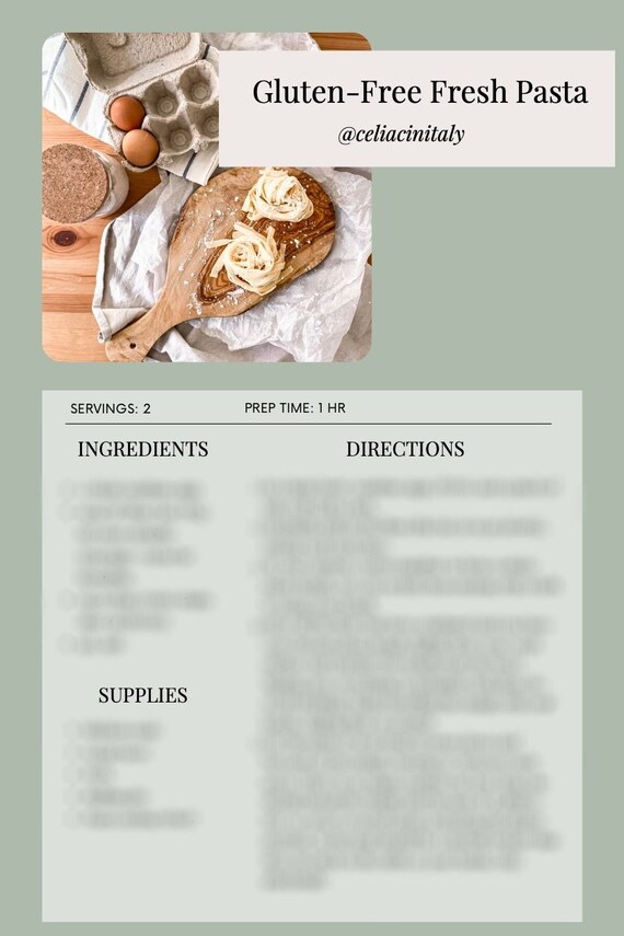 Fresh Gluten Free Pasta Recipe - Etsy