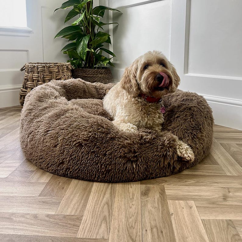 beige dog bed, apricot dog bed, apricot dog bed, neutral dog bed, soft dog bed