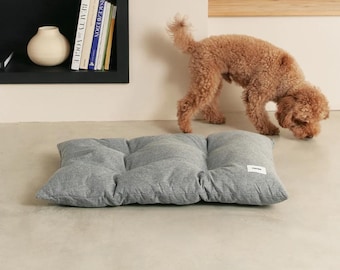 Eco friendly Dog Pillow bed in Grey, Dog cushion from recycled materials, Machine washable bed for dogs, Stylish dog crate accessory