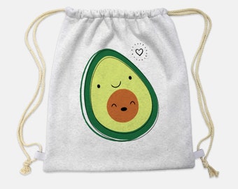 Cute Avocado || Drawstring Sweatshirt Bag ||   Tote || Gray || Gift || Bag || Cartoon
