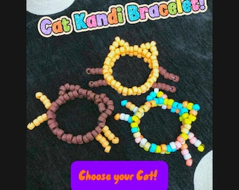 Kandi Bracelet Cat Shaped Cuff