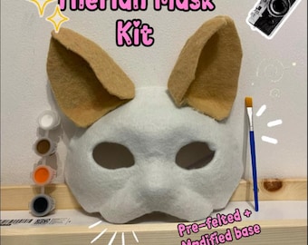 Therian Mask Kit Pre Felted Cat Mask Do It Yourself Box