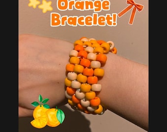 Kandi Bracelet Orange Cuff Rave