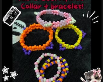 Kandi ESSA Spiked Collar + Bracelet Stuffed Dog Accessory