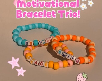 Motivational Bracelet Gift Trio Kandi Beads