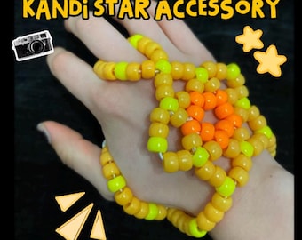 Kandi Bead Star Cuff Hand Accessory