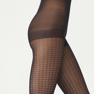 Collant firmati Gingham Pattern Nero