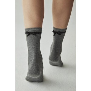 Ribbon Bow Ankle Designer Socks - One pair
