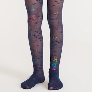 Galaxy with Animals - Girls&#39; Designer Tights