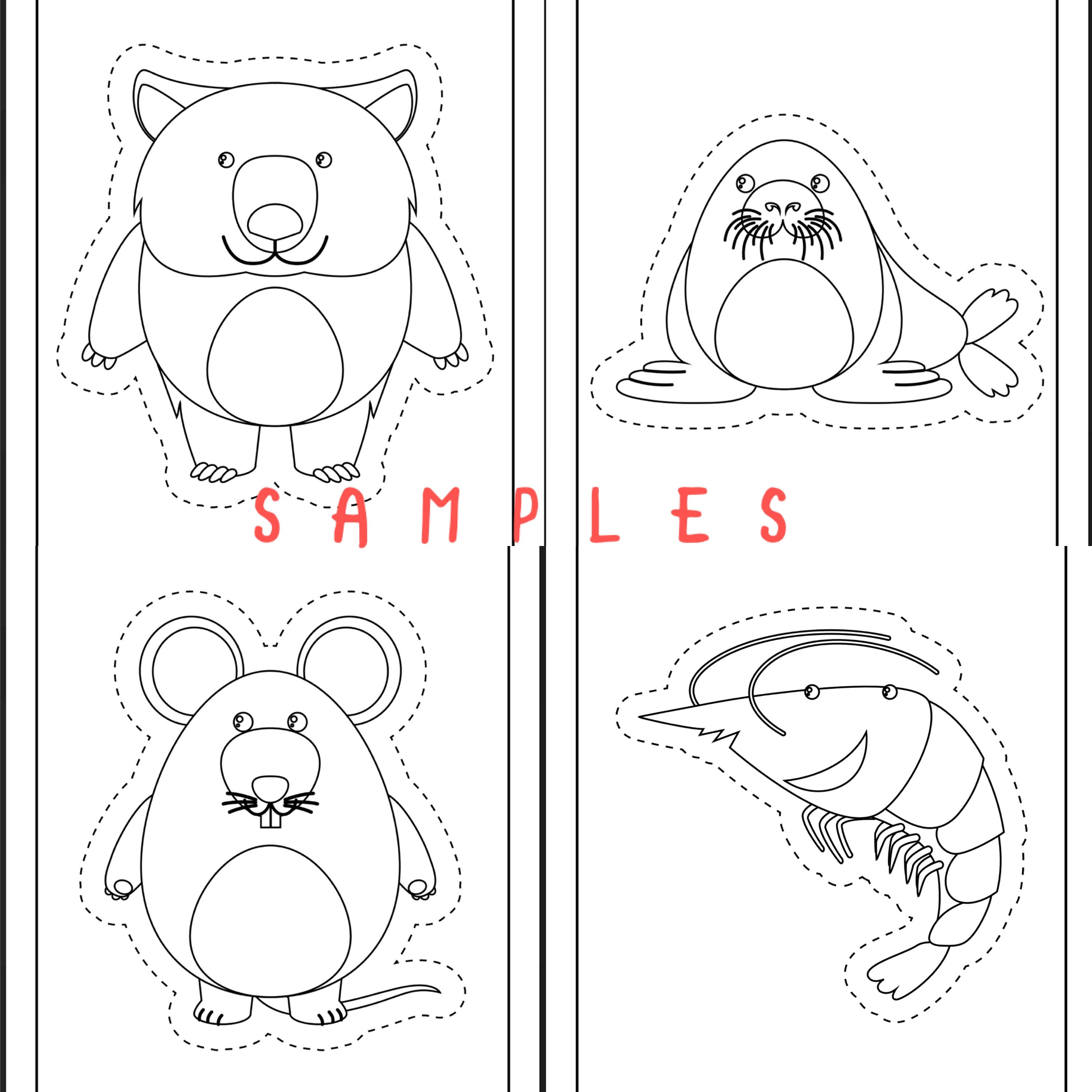 50 animal coloring pages for kids & toddlers | Etsy