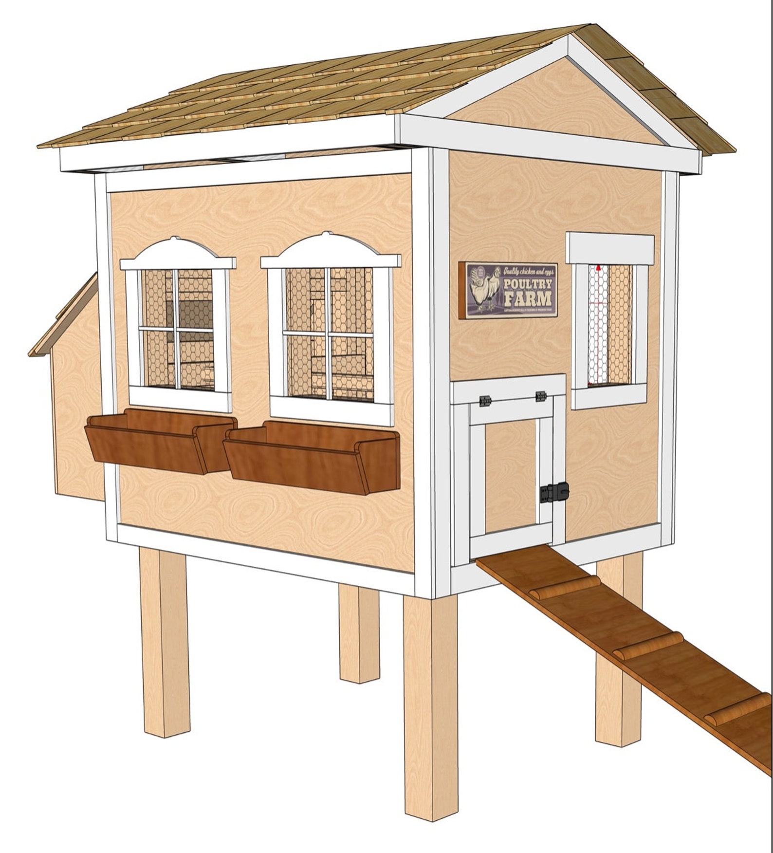 Chicken Coop 4'x3' for 3 or 4 Hens Poulailler Etsy