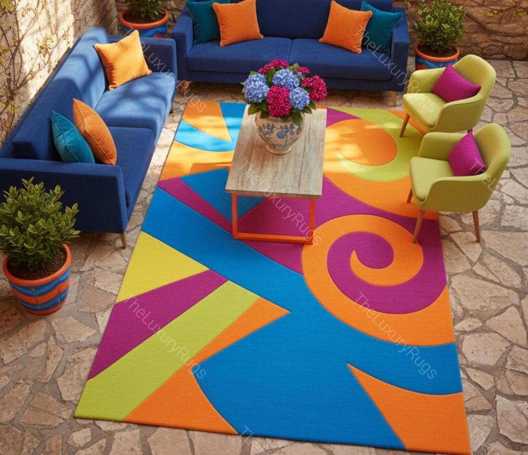 Pop It Rug Hand-tufted Wool Pop Art Rug, Maximalist Abstract Groovy Rugs, Nordic ...