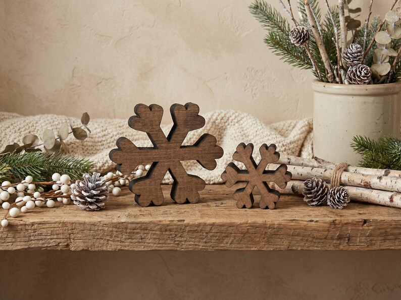 Reclaimed Wood Snowflakes. Rustic Antique Style Christmas Decor for ...