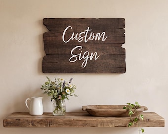 Large custom reclaimed wood sign. Personalize with your own wording. Rustic Gift idea for Weddings, Housewarming, Birthdays, Christmas.. 17"