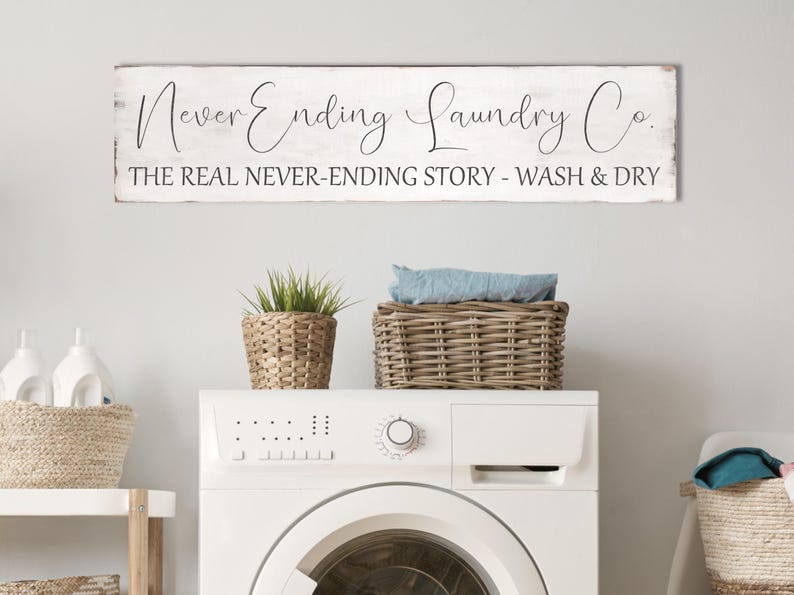 Custom Antique Style Laundry Room Sign. Large Solid Wood Rustic Laundry ...