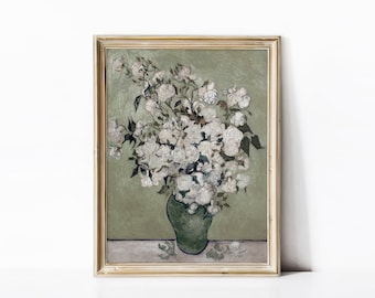 Vintage Wall Art, Roses Painting, Vintage Printable, Instant Download