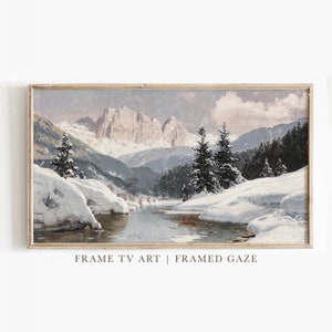 Winter Landscape Painting for Samsung Frame TV: Vintage Art (Digital Download)