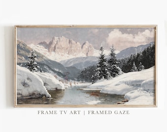 Samsung Frame TV Art | Dramatic Cloud Landscape | Moody Sky Over Lake Painting | Digital Download